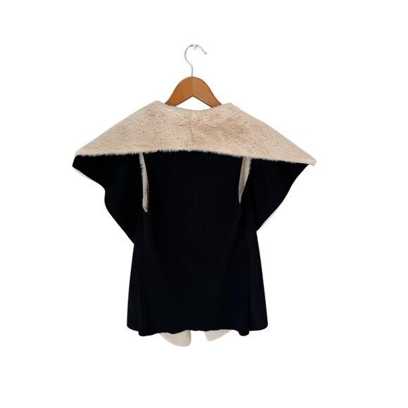 TWELFTH LOVE Faux Suede Sweater Vest Cream Black Size Medium - Picture 6 of 11